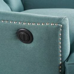 Cheap ⭐ Salomo Tufted Fabric Power Recliner - Christopher Knight Home Dark Teal 😍 -Living Room Chairs Sales unnamed file 2055