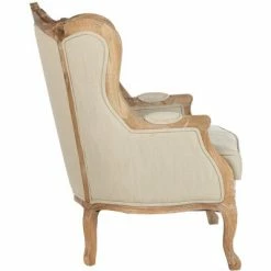 Top 10 👏 Fallon Linen Wing Chair - Natural Linen - Safavieh 🎉 -Living Room Chairs Sales unnamed file 2085