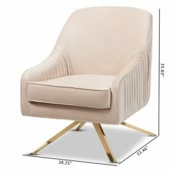 New 👍 Amaya Velvet Lounge Chair Light Beige/Gold - Baxton Studio 🌟 11 New 👍 Amaya Velvet Lounge Chair Light Beige/Gold - Baxton Studio 🌟 -Living Room Chairs Sales unnamed file 2092