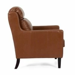 Budget 🔥 Bucklin Contemporary Pillow Tufted Club Chair - Christopher Knight Home Cognac Brown/dark Brown 🧨 -Living Room Chairs Sales unnamed file 2160
