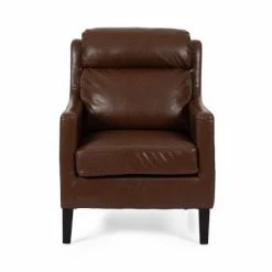 Budget 🔥 Bucklin Contemporary Pillow Tufted Club Chair - Christopher Knight Home Cognac Brown/dark Brown 🧨 -Living Room Chairs Sales unnamed file 2167