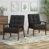 Flash Sale 👏 Set of 2 Duluth Mid-Century Armchairs Black - Christopher Knight Home ⌛ -Living Room Chairs Sales unnamed file 2184
