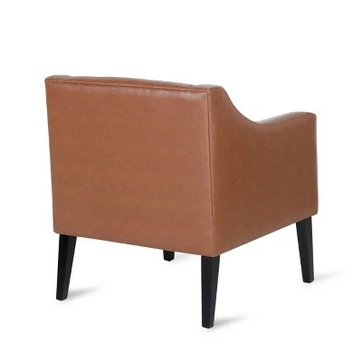 Buy ⭐ Deanna Contemporary Faux Leather Tufted Accent Chair - Christopher Knight Home Dark Brown/espresso ✔️ 4 Buy ⭐ Deanna Contemporary Faux Leather Tufted Accent Chair - Christopher Knight Home Dark Brown/espresso ✔️ - Image 2