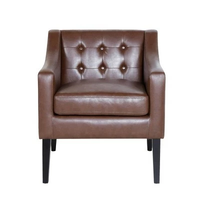 Buy ⭐ Deanna Contemporary Faux Leather Tufted Accent Chair - Christopher Knight Home Dark Brown/espresso ✔️ 12 Buy ⭐ Deanna Contemporary Faux Leather Tufted Accent Chair - Christopher Knight Home Dark Brown/espresso ✔️ - Image 10