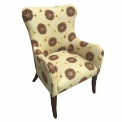 Buy ๐ฅฐ Patterned Fabric Arm Upholstered Accent Chair with Flared Legs Brown/Beige - The Urban Port โจ