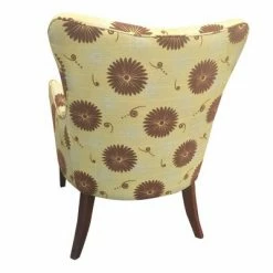 Buy 🥰 Patterned Fabric Arm Upholstered Accent Chair with Flared Legs Brown/Beige - The Urban Port ✨ -Living Room Chairs Sales unnamed file 2220