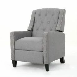 Brand new ⌛ Izidro Tufted Fabric Recliner - Christopher Knight Home Light Gray ✨ -Living Room Chairs Sales unnamed file 2235