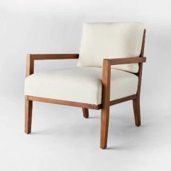 Coupon ✨ Threshold Designed W/Studio McGee Agoura Hills Cane Back Accent Chair - Threshold™ designed with Studio McGee Cream/mid-tone Wood 🤩 -Living Room Chairs Sales unnamed file 226