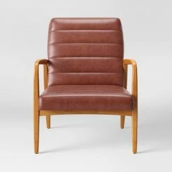 Cheap ⌛ Northway Channel Tufted Wood Armchair Brown Faux Leather - Project 62™ 😀 10 Cheap ⌛ Northway Channel Tufted Wood Armchair Brown Faux Leather - Project 62™ 😀 -Living Room Chairs Sales unnamed file 2268