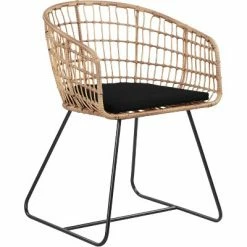New π Grayham Rattan Lounge Chair Black - Finch β