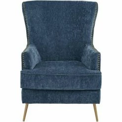 Best Pirce 👍 55 Downing Street Amigo Slate Alligator Arm Chair with Gold Legs 💯 -Living Room Chairs Sales unnamed file 2297