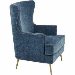 Best Pirce 👍 55 Downing Street Amigo Slate Alligator Arm Chair with Gold Legs 💯 -Living Room Chairs Sales unnamed file 2298