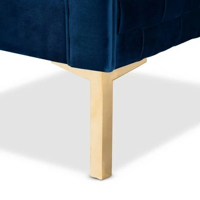 Discount π― Seraphin Velvet Upholstered Chair Blue/Gold - Baxton Studio π 7 Discount π― Seraphin Velvet Upholstered Chair Blue/Gold - Baxton Studio π - Image 5