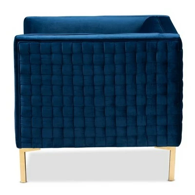 Discount π― Seraphin Velvet Upholstered Chair Blue/Gold - Baxton Studio π 9 Discount π― Seraphin Velvet Upholstered Chair Blue/Gold - Baxton Studio π - Image 7