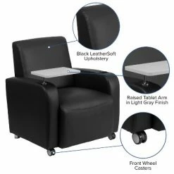 Best Sale 🤩 Flash Furniture LeatherSoft Guest Chair with Tablet Arm, Front Wheel Casters and Cup Holder 🌟 -Living Room Chairs Sales unnamed file 2317