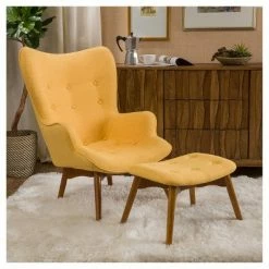 Discount 🛒 Hariata Fabric Contour Chair with Ottoman Set - Christopher Knight Home Purple 😍