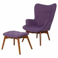 Discount 🛒 Hariata Fabric Contour Chair with Ottoman Set - Christopher Knight Home Purple 😍 -Living Room Chairs Sales unnamed file 2344