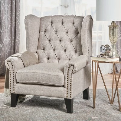Best deal π― Laird Traditional Winged Accent Chair - Christopher Knight Home Beige π 3 Best deal π― Laird Traditional Winged Accent Chair - Christopher Knight Home Beige π
