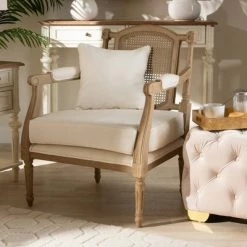 Best Sale ✨ Clemence Upholstered Whitewashed Wood Accent Chair Ivory/Oak - Baxton Studio ✨ 13 Best Sale ✨ Clemence Upholstered Whitewashed Wood Accent Chair Ivory/Oak - Baxton Studio ✨ -Living Room Chairs Sales unnamed file 2354