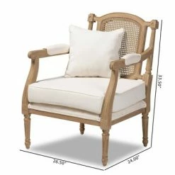 Best Sale ✨ Clemence Upholstered Whitewashed Wood Accent Chair Ivory/Oak - Baxton Studio ✨ 14 Best Sale ✨ Clemence Upholstered Whitewashed Wood Accent Chair Ivory/Oak - Baxton Studio ✨ -Living Room Chairs Sales unnamed file 2355