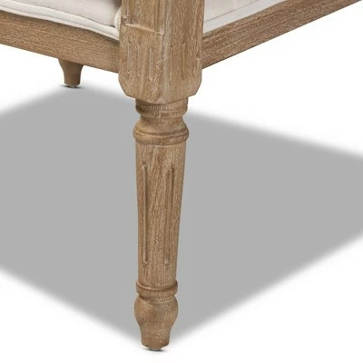 Best Sale ✨ Clemence Upholstered Whitewashed Wood Accent Chair Ivory/Oak - Baxton Studio ✨ 7 Best Sale ✨ Clemence Upholstered Whitewashed Wood Accent Chair Ivory/Oak - Baxton Studio ✨ - Image 5