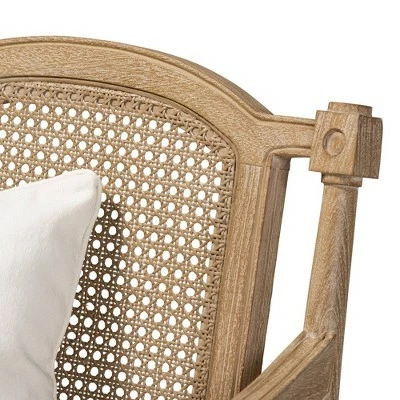 Best Sale ✨ Clemence Upholstered Whitewashed Wood Accent Chair Ivory/Oak - Baxton Studio ✨ 9 Best Sale ✨ Clemence Upholstered Whitewashed Wood Accent Chair Ivory/Oak - Baxton Studio ✨ - Image 7