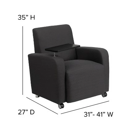 Buy 😀 Flash Furniture Gray Fabric Guest Chair with Tablet Arm and Chrome Legs 😉 5 Buy 😀 Flash Furniture Gray Fabric Guest Chair with Tablet Arm and Chrome Legs 😉 - Image 3