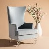 Discount 😉 Geode Modern Wingback Chair - Safavieh Light Silver 🤩 -Living Room Chairs Sales unnamed file 2383