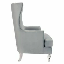 Discount 😉 Geode Modern Wingback Chair - Safavieh Light Silver 🤩 -Living Room Chairs Sales unnamed file 2385