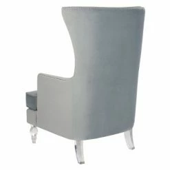 Discount 😉 Geode Modern Wingback Chair - Safavieh Light Silver 🤩 -Living Room Chairs Sales unnamed file 2387
