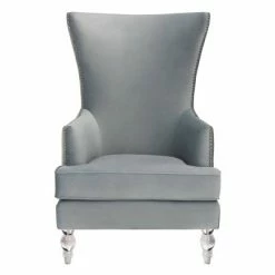 Discount 😉 Geode Modern Wingback Chair - Safavieh Light Silver 🤩 -Living Room Chairs Sales unnamed file 2391