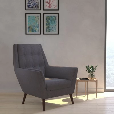 Flash Sale ✔️ Merrick Lane High-Back Arm Chair Contemporary Gray Button Tufted Fabric Upholstered Accent Side Chair ⌛ 3 Flash Sale ✔️ Merrick Lane High-Back Arm Chair Contemporary Gray Button Tufted Fabric Upholstered Accent Side Chair ⌛