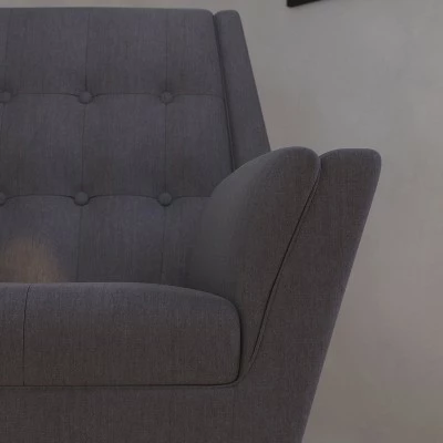 Flash Sale ✔️ Merrick Lane High-Back Arm Chair Contemporary Gray Button Tufted Fabric Upholstered Accent Side Chair ⌛ 6 Flash Sale ✔️ Merrick Lane High-Back Arm Chair Contemporary Gray Button Tufted Fabric Upholstered Accent Side Chair ⌛ - Image 4