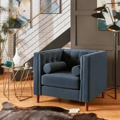 Top 10 🌟 Karissa Tuxedo Faux Leather Arm Chair - Inspire Q Beige ❤️