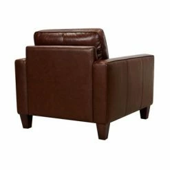 New ⭐ Wesley Genuine Leather Power Footrest Tuxedo Arm Accent Chair - Armen Living ✨ -Living Room Chairs Sales unnamed file 2462