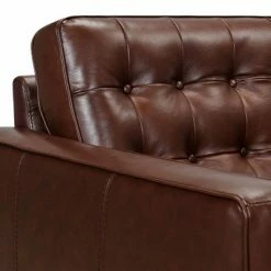 New ⭐ Wesley Genuine Leather Power Footrest Tuxedo Arm Accent Chair - Armen Living ✨ -Living Room Chairs Sales unnamed file 2463