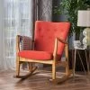 Coupon 🎉 Callum Mid-Century Fabric Rocker - Christopher Knight Home Muted Orange ❤️ -Living Room Chairs Sales unnamed file 2548