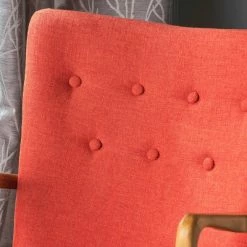 Coupon 🎉 Callum Mid-Century Fabric Rocker - Christopher Knight Home Muted Orange ❤️ -Living Room Chairs Sales unnamed file 2550