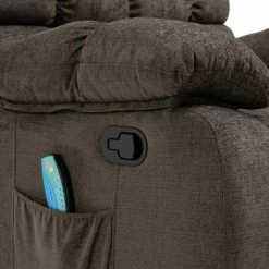 Flash Sale 😍 Blackshear Contemporary Pillow Tufted Massage Recliner - Christopher Knight Home Brown 😍 -Living Room Chairs Sales unnamed file 2563