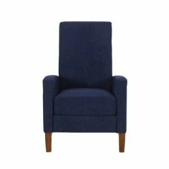 Cheapest ⭐ Kalstrom Contemporary Fabric Upholstered Pushback Recliner - Christopher Knight Home Navy Blue/brown 🎉 -Living Room Chairs Sales unnamed file 2577