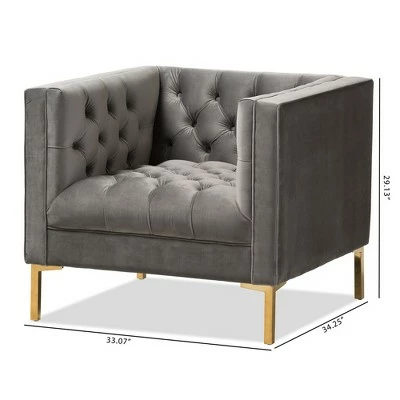 Coupon π€© Zanetta Luxe And Glamour Velvet Upholstered Gold Finished Lounge Chair - Baxton Studio Gray β€οΈ 10 Coupon π€© Zanetta Luxe And Glamour Velvet Upholstered Gold Finished Lounge Chair - Baxton Studio Gray β€οΈ - Image 8