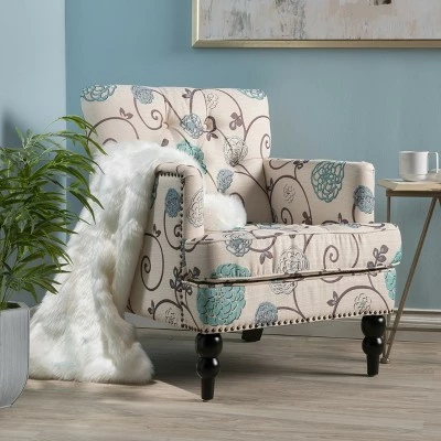 Cheapest π― Harrison Tufted Club Chair - White/Blue - Christopher Knight Home π 3 Cheapest π― Harrison Tufted Club Chair - White/Blue - Christopher Knight Home π