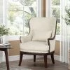 Cheap 😀 Mantua Contemporary Fabric Upholstered Accent Chair with Nailhead Trim - Christopher Knight Home Beige/dark Brown 👏