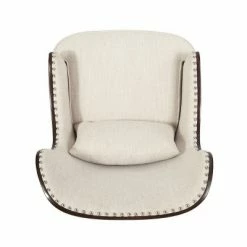 Cheap 😀 Mantua Contemporary Fabric Upholstered Accent Chair with Nailhead Trim - Christopher Knight Home Beige/dark Brown 👏 -Living Room Chairs Sales unnamed file 2643
