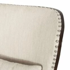 Cheap 😀 Mantua Contemporary Fabric Upholstered Accent Chair with Nailhead Trim - Christopher Knight Home Beige/dark Brown 👏 -Living Room Chairs Sales unnamed file 2645