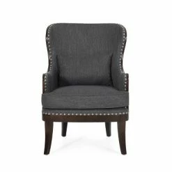 Cheap 😀 Mantua Contemporary Fabric Upholstered Accent Chair with Nailhead Trim - Christopher Knight Home Beige/dark Brown 👏 -Living Room Chairs Sales unnamed file 2649