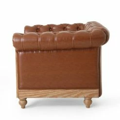 Budget 🎁 Castalia Chesterfield Tufted Club Chair with Nailhead Trim Midnight - Christopher Knight Home Cognac Brown/natural 🔔 -Living Room Chairs Sales unnamed file 2652