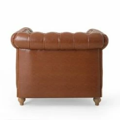 Budget 🎁 Castalia Chesterfield Tufted Club Chair with Nailhead Trim Midnight - Christopher Knight Home Cognac Brown/natural 🔔 -Living Room Chairs Sales unnamed file 2654