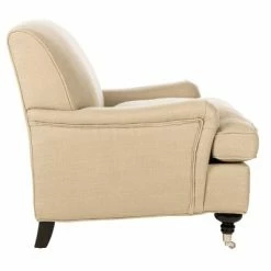 Budget 😉 Chloe Club Chair Beige/Espresso - Safavieh 🥰 -Living Room Chairs Sales unnamed file 2663