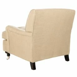 Budget 😉 Chloe Club Chair Beige/Espresso - Safavieh 🥰 -Living Room Chairs Sales unnamed file 2665